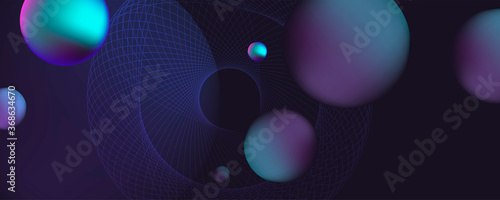 Neon space modern abstract liquid poster design, abstract design for web landing banner