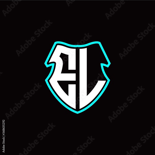 Free Download E L initial logo design with a shield shape - GFXLoad