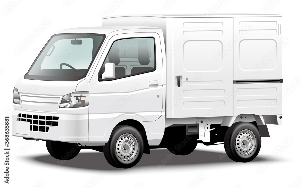 car illustration mini truck business car coloring base 商用車イラスト 軽自動車 軽トラック 軽パネルバン