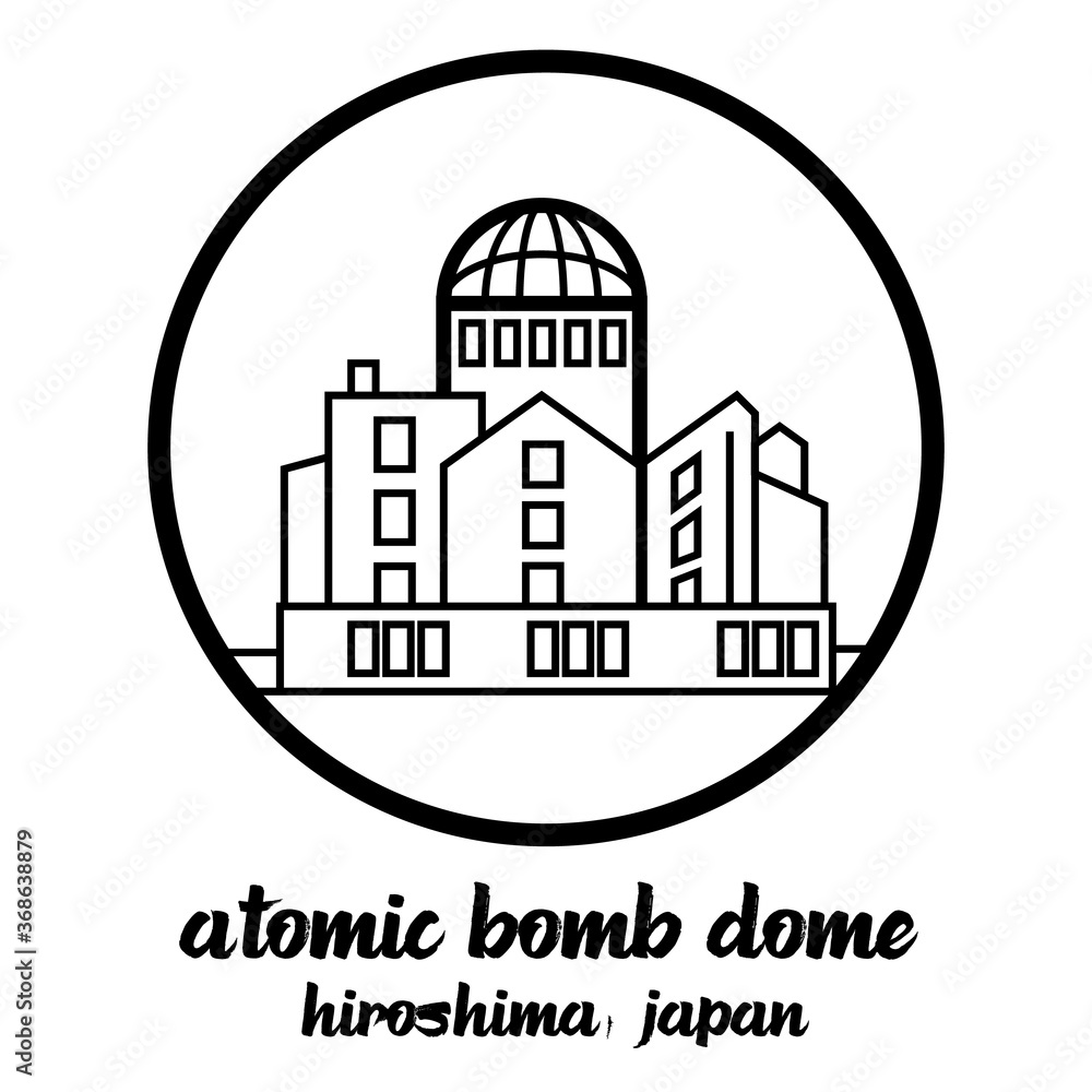 Circle icon line atomic bome dome. vector illustration Circle icon line atomic bome dome. vector illustration