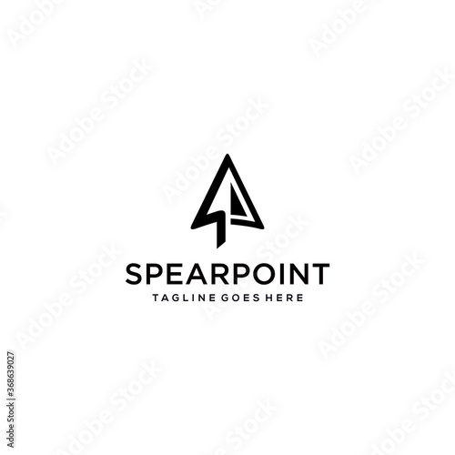 Creative modern spear Concept logo design template 