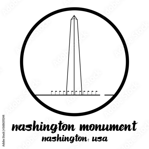 Circle Icon Washington Monument. vector illustration