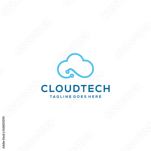 Creative Simple modern Cloud sign logo design template