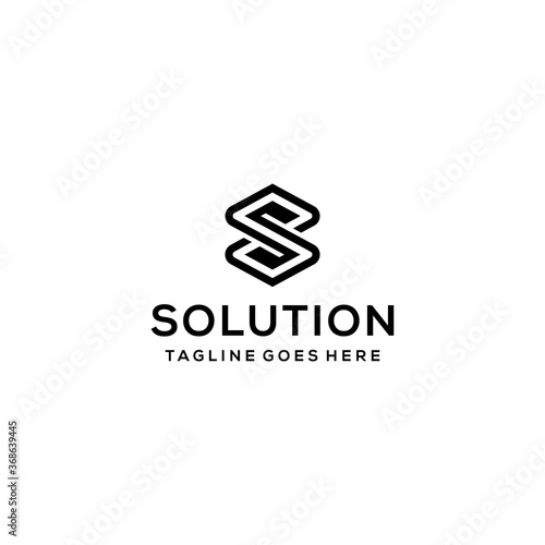 Creative Illustration modern S sign geometric logo design template