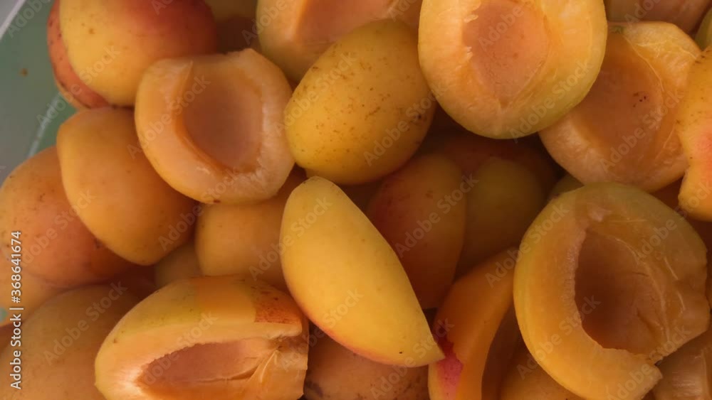 Sliced apricots in a bowl Sliced apricots in a bowl
