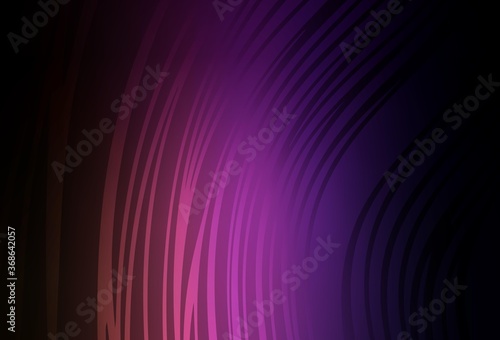 Dark Purple, Pink vector texture with curved lines.