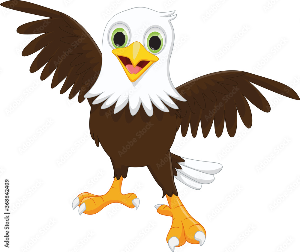 Obraz premium illustration of happy eagle cartoon