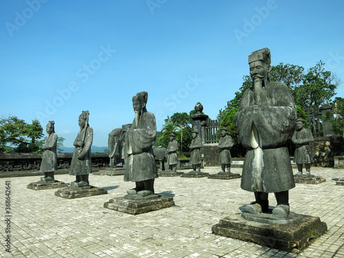 The Honor Court of the Tomb of Imperial Khai Dinh in Hue, VIETNAM