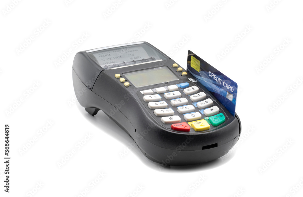 Credit card reader isolated on white background Credit card reader isolated on white background