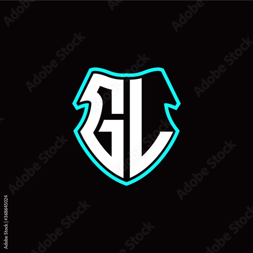 Free Download G L initial logo design with a shield shape - GFXLoad