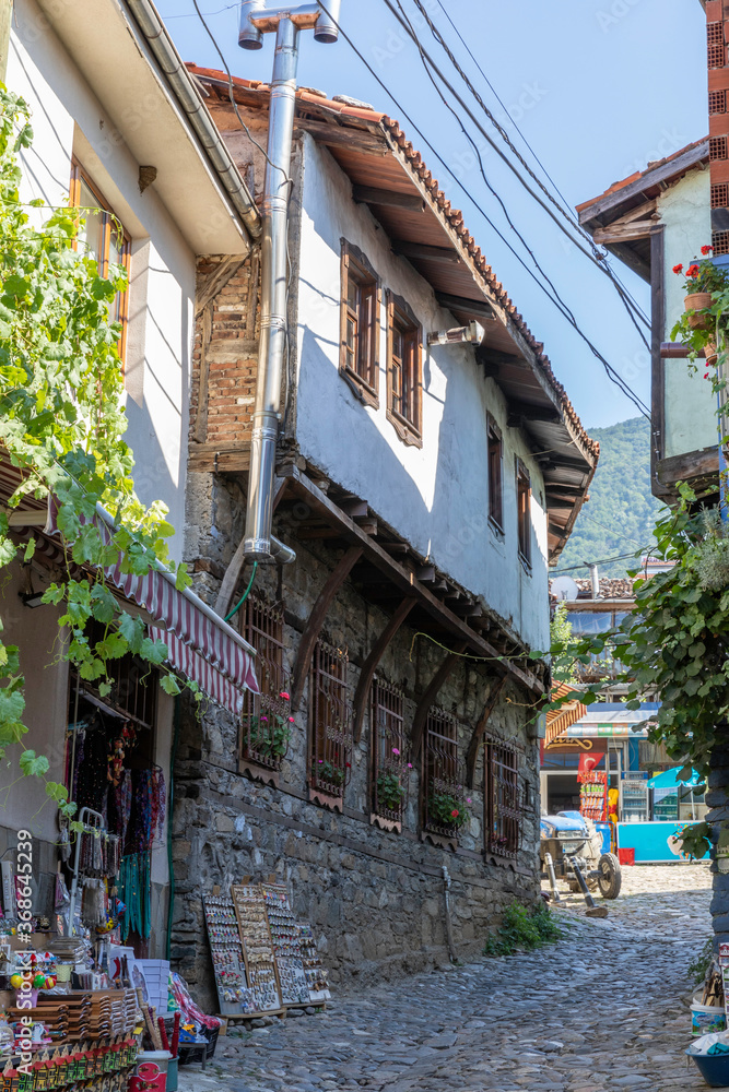 Historical mud-brick houses dating back to the Ottoman era in the 700-year-old Cumalı Kızık village.