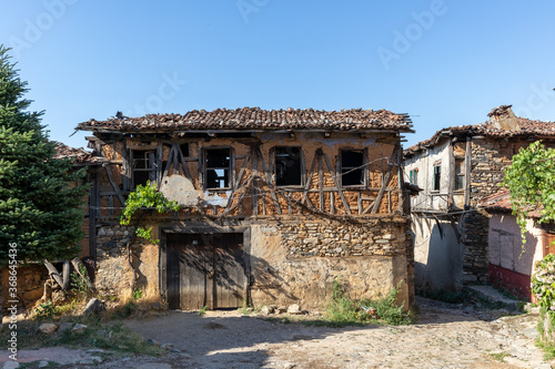 Historical mud-brick houses dating back to the Ottoman era in the 700-year-old Cumalı Kızık village.