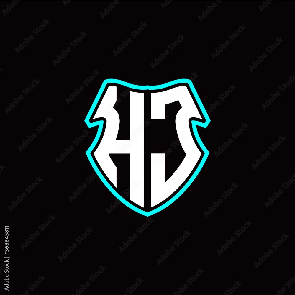 H J initial logo design with a shield shape H J initial logo design with a shield shape