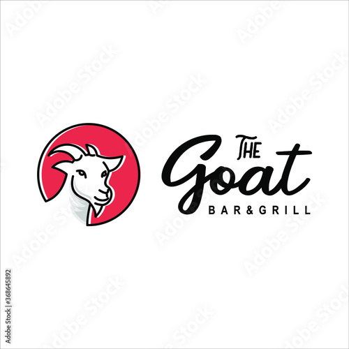 goat meat barbecue and grill bar logo template