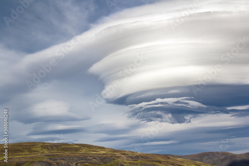 Lenticular clouds in Torres del Paine National Park - Chile.