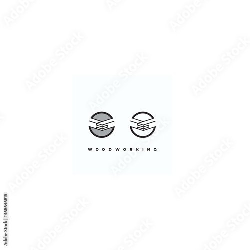 
illustration consisting of a picture of a piece of wood and the inscription "woodworking" in the form of a symbol or logo
