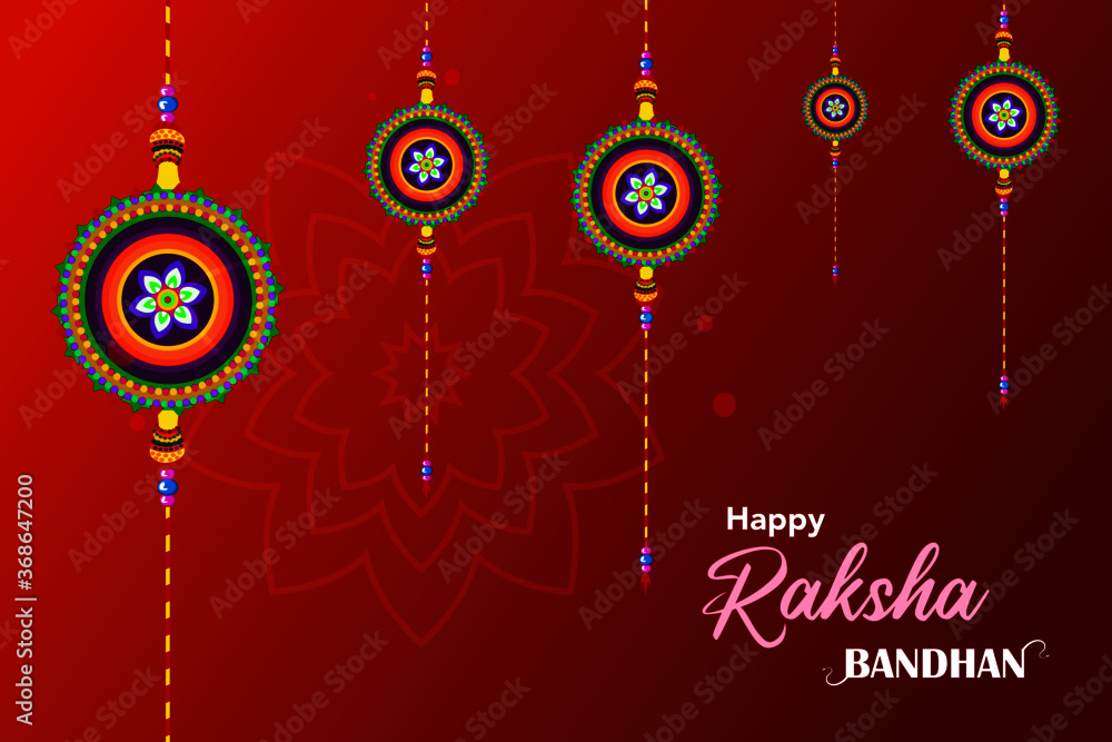 Happy Raksha Bandhan template with Creative Rakhi Illustration. Raksha Bandhan Festival Greeting Background.