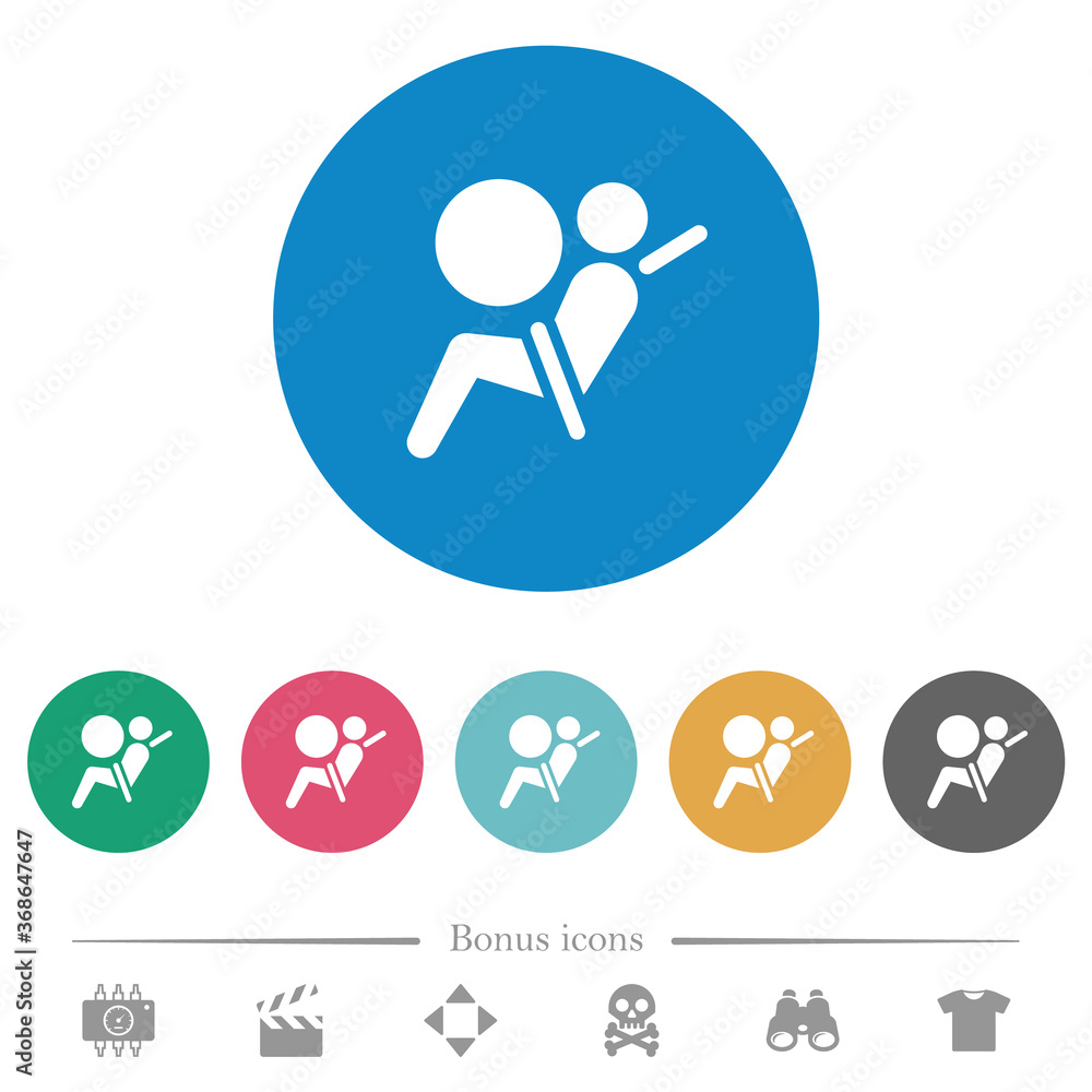 Air bag dashboard indicator flat round icons Air bag dashboard indicator flat round icons