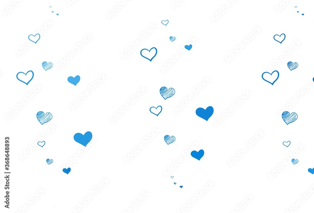Light BLUE vector backdrop with sweet hearts. Light BLUE vector backdrop with sweet hearts.