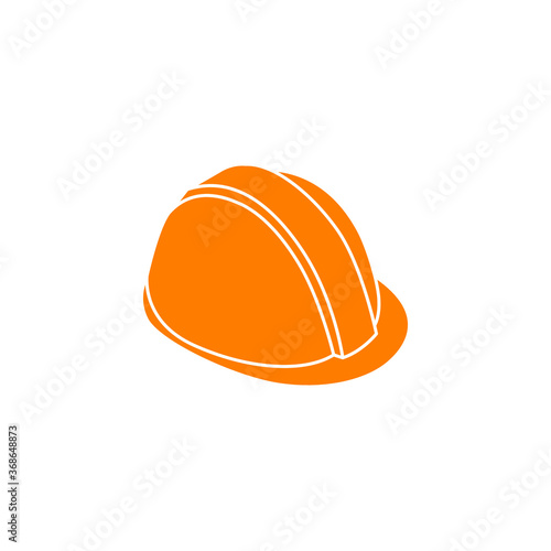 Construction safety helmet solid isometric 3d style. Hard Hat for engineer technician worker in industrial manufacture, architecture, contractor. Vector illustration Design on white background EPS 10