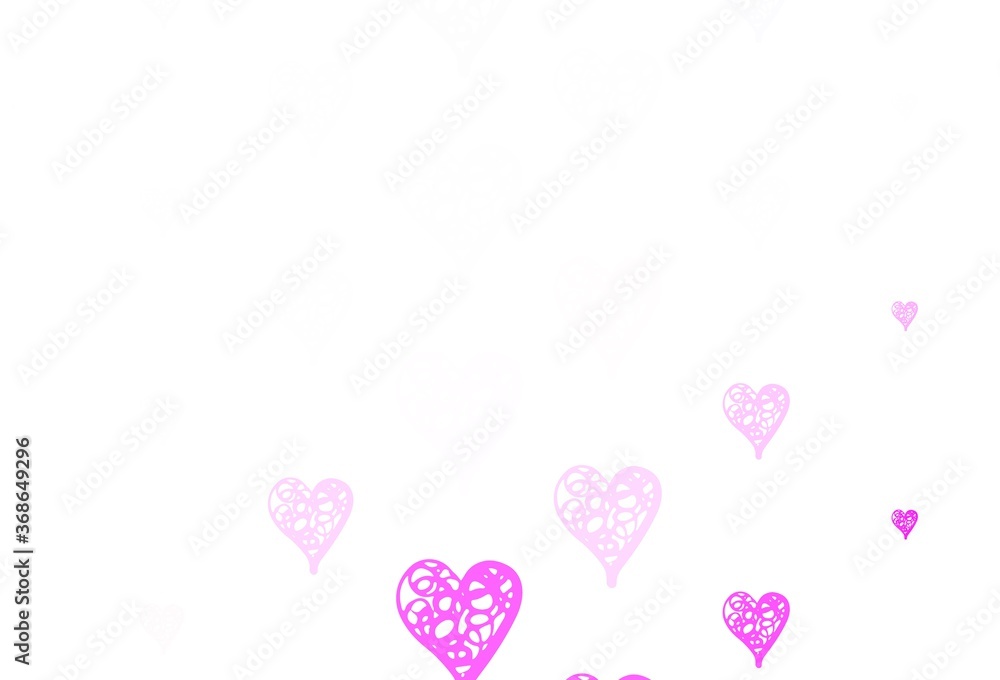 Light Pink vector texture with lovely hearts.