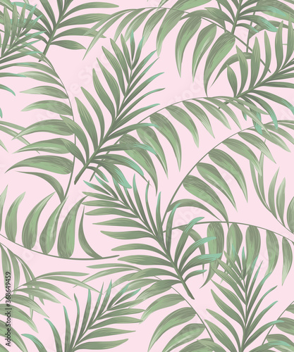 Tropical leaves vector pattern. summer botanical illustration for clothes, cover, print, illustration design. 