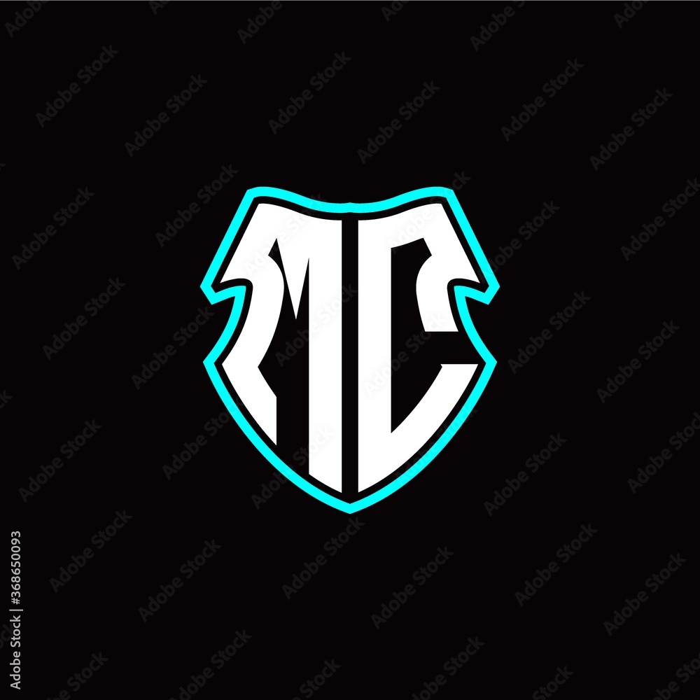 MC initial logo design with a shield shape MC initial logo design with a shield shape