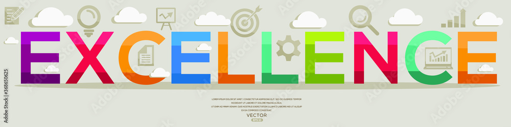 Obraz premium Creative (Excellence) Design,letters and icons,Vector illustration. 
