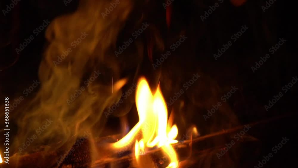 Bright fire flames in the night Bright fire flames in the night