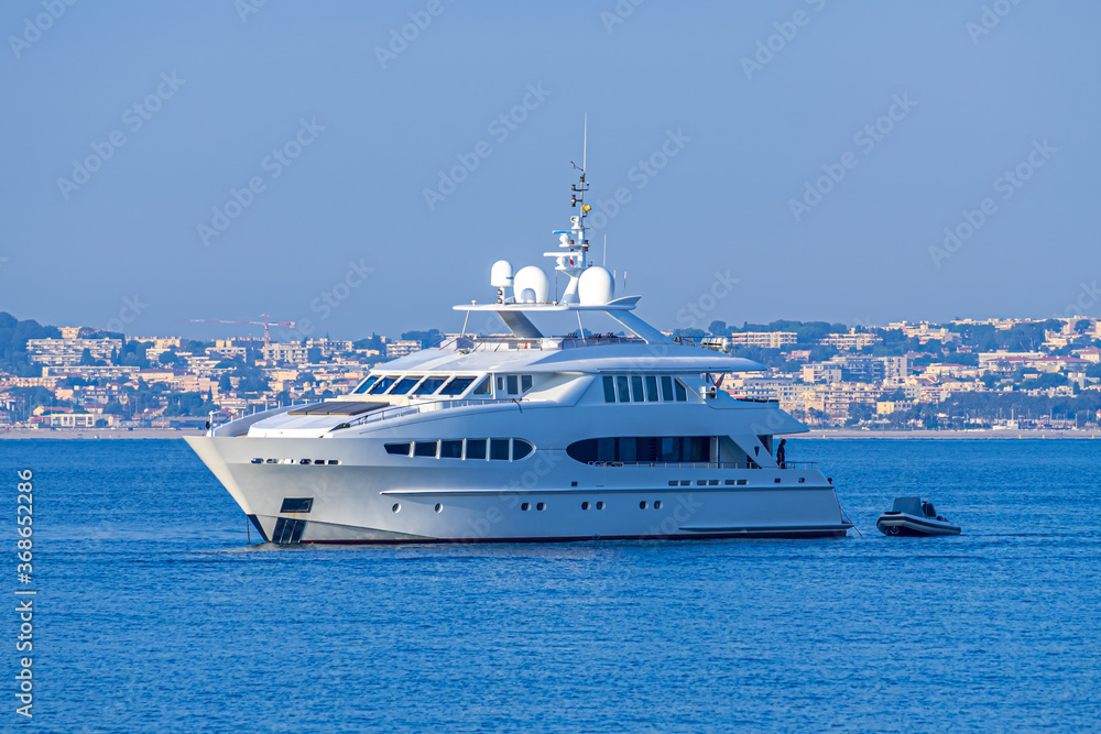 Cagnes-sur-mer, France 22.07.2020 Modern luxury yacht, great design for any purposes. High quality photo