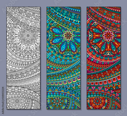 Vector abstract ethnic banners design set