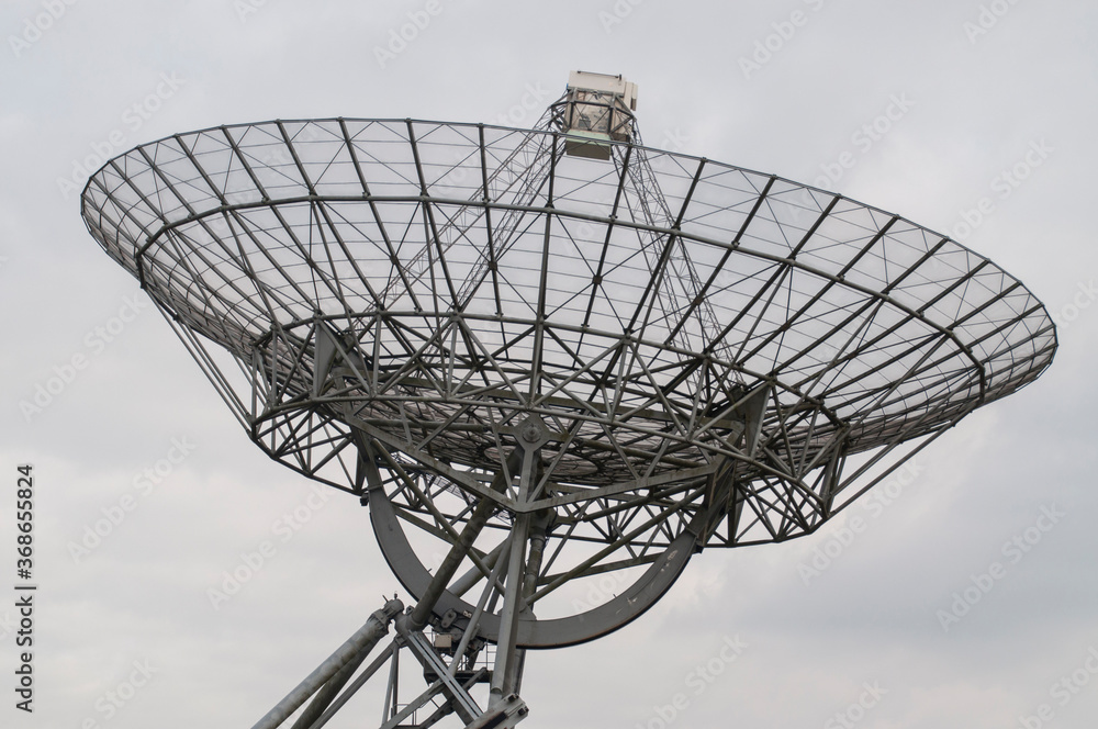 Radio telescope near the village of Westerbork, The Netherlands.