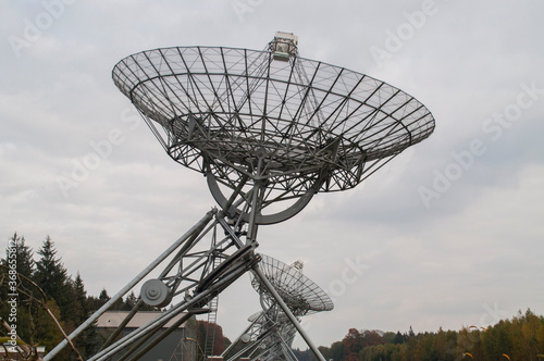 Radio telescopes near the village of Westerbork  The Netherlands.