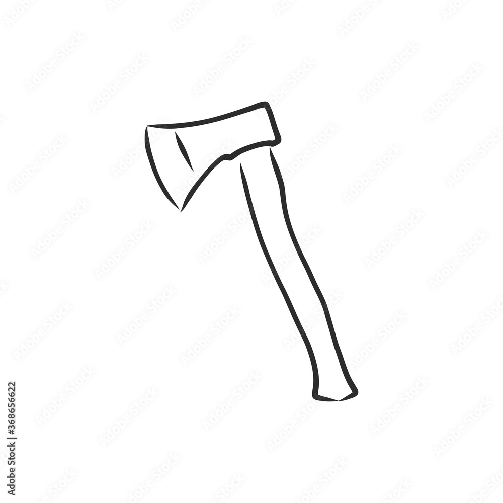 Hand Drawn Axe Sketch Symbol. Vector Hatchet Element In Trendy Style. Hand Drawn Axe Sketch Symbol. Vector Hatchet Element In Trendy Style.