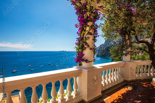 Characteristic alley in Positano town, Amalfi coast, Italy, Europe
