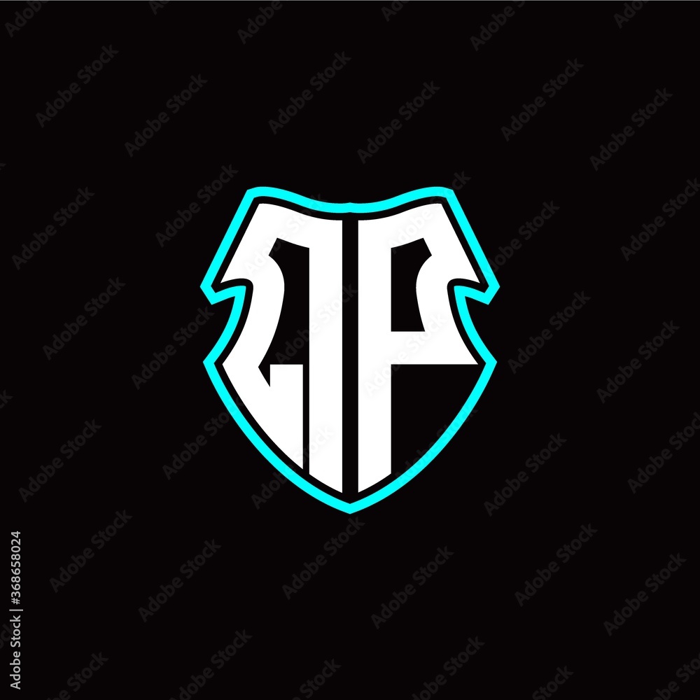 Q P initial logo design with a shield shape Q P initial logo design with a shield shape
