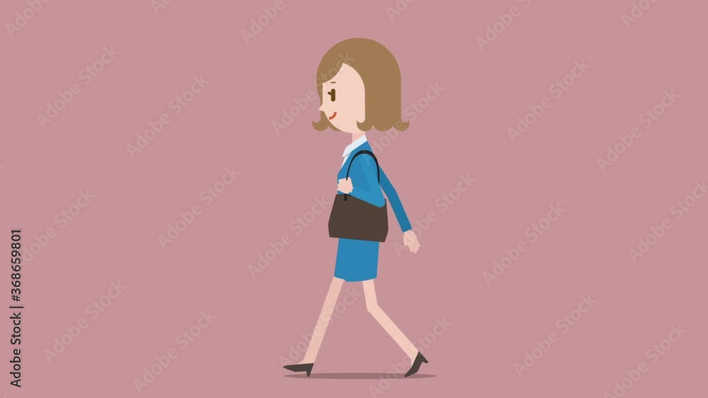 歩くビジネスウーマンのアニメーション Animation of a walking businesswoman 歩くビジネスウーマンのアニメーション Animation of a walking businesswoman
