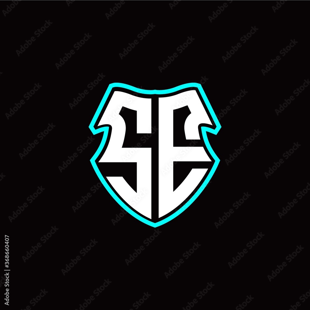 SE initial logo design with a shield shape