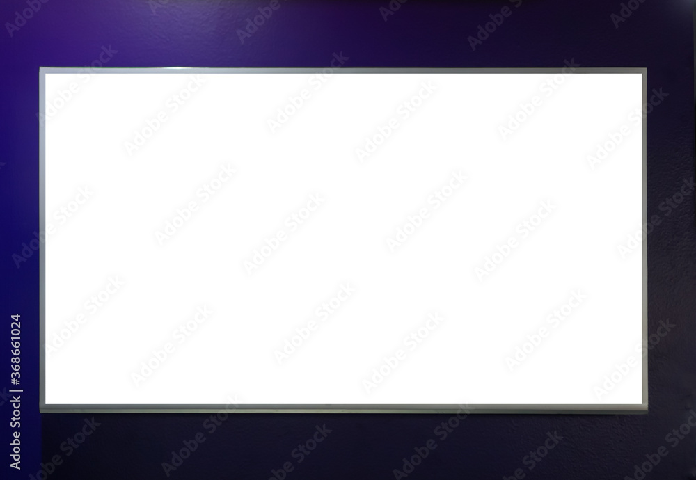 Blank lcd smart TV presentation at event convention exhibit trade show and booth in conference hall, white Mock up or white blank advertising background Blank lcd smart TV presentation at event convention exhibit trade show and booth in conference hall, white Mock up or white blank advertising background