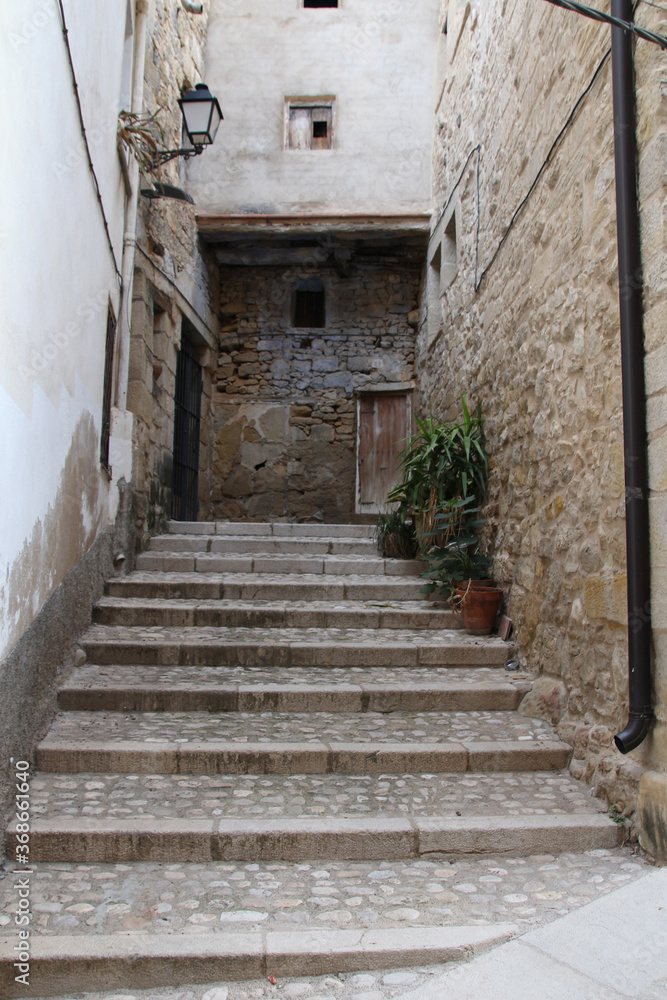 narrow street in the old town of valderrobres