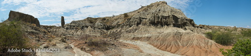 Panoramic sight of the Tatacoa desert part Los Hoyos in Colombia 