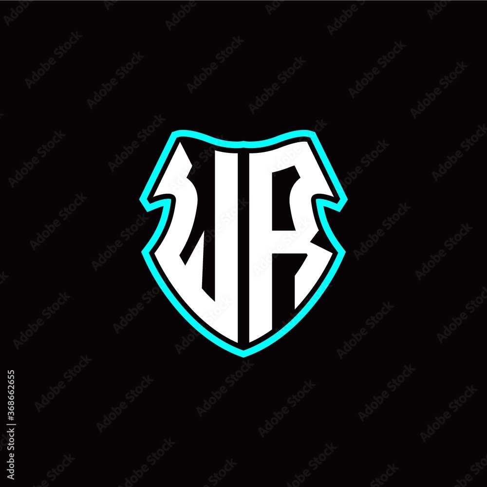 W R initial logo design with a shield shape W R initial logo design with a shield shape