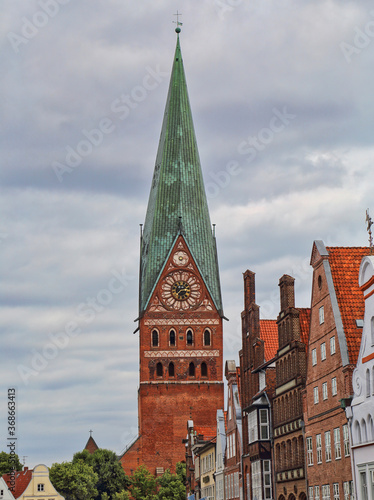 Tower of the Saint John church in Luneburg, Germany