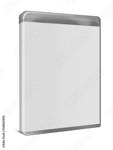 Blank Blu-ray case white , 3D images, 3D illustration, 3D rendering, illustration photo