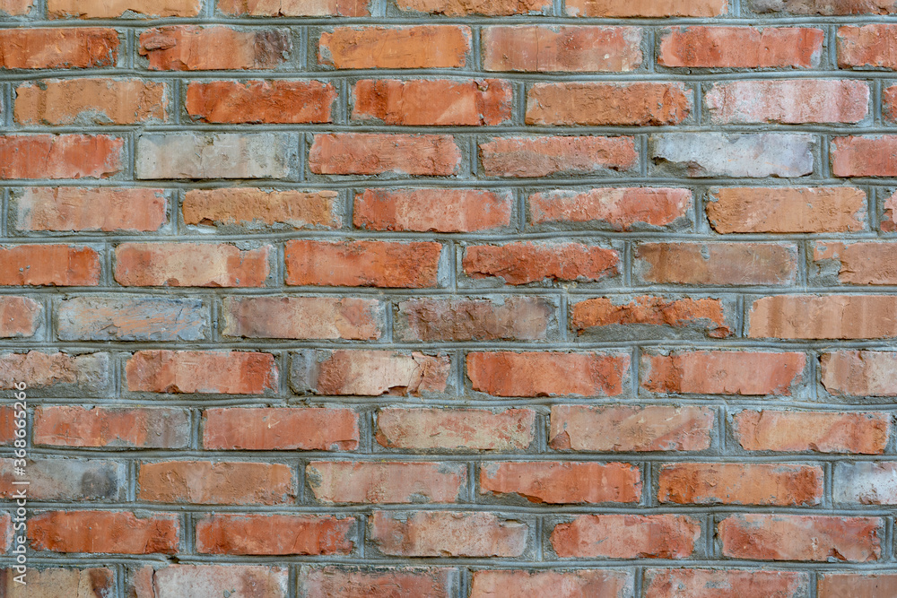 Old Red Brick Wall Background. Construction Masonry DIY Brickwork Concept. Old Red Brick Wall Background. Construction Masonry DIY Brickwork Concept.