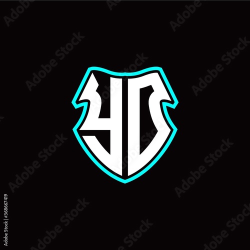 YO initial logo design with a shield shape