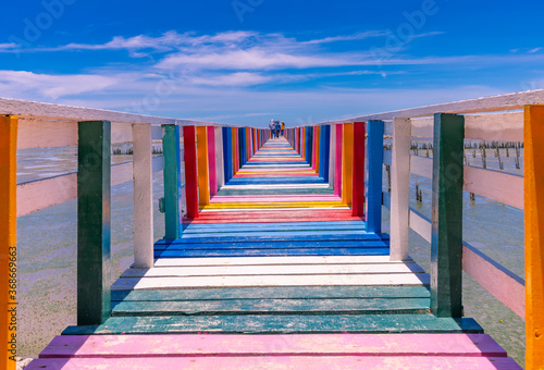 Canvastavla Rainbow bridge in Thailand