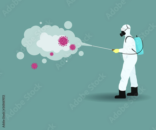Vector illustration for India disinfectant during lock down, whole India sanitize for deadly covid 19 disease, global attack of corona virus