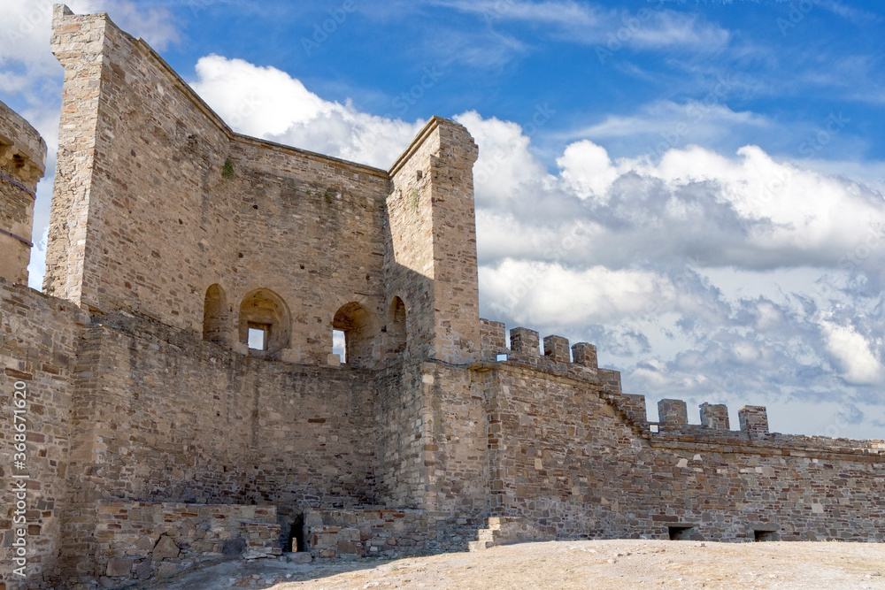 ancient historic Genoese castle or fortress