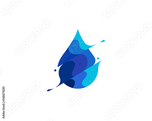 Abstract water aqua colorful modern minimal style illustration. Creative icon logo splash concept explosion with drops. Water drop logo emblem symbol logotype